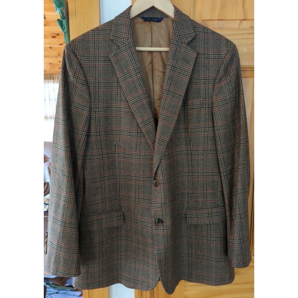 Gorgeous Brooks Brothers Fitzgerald Plaid 100% Wool Sports Coat Blazer 42R